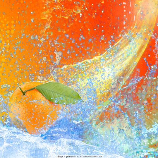 水浪里的橙子水浪里的橙子图片素材柑橘水花果汁果实果子
