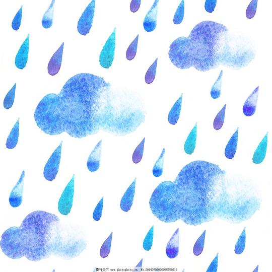 水彩画的雨和云免费下载水彩画的雨和云图片素材背景图片