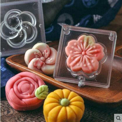 日式3d和菓子模和果子做冰皮月饼绿豆糕模具立体糕点烘焙家用