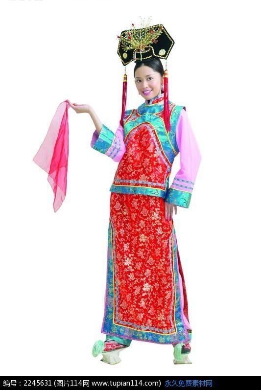 穿着清朝格格服饰的美女素材