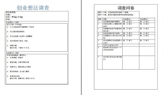 10月22日创业想法调查表作业展示_杨老师爱it_新浪博客