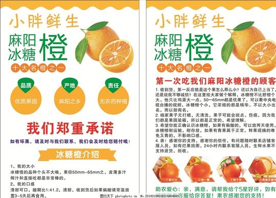 冰糖橙宣传单麻阳冰糖橙橙子黄色水果宣传单设计广告设计dm