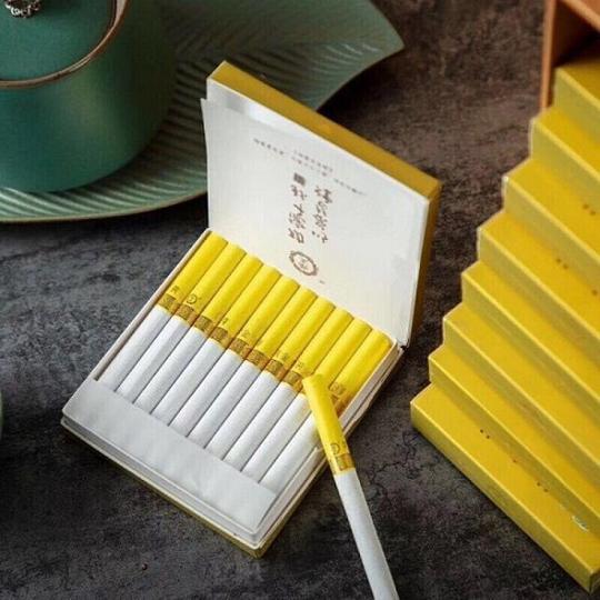 茶烟茶烟一整条薄荷味黄金芽粗细支无尼古丁男女士替产品茶王【粗支】黄金芽一条10盒200支