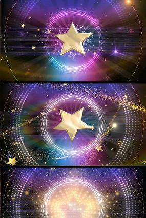 旋转的五角星光点特效视频素材