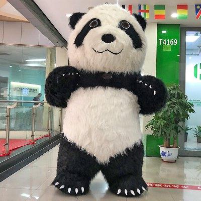 抖音同款成人大熊猫毛绒卡通充气服人偶衣服春晚行走表演服装道具