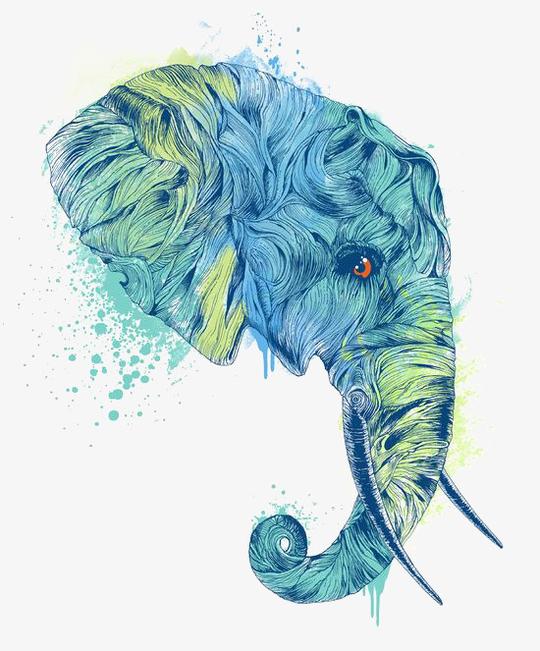 关键词:创意,设计感,动物,大象插画,大象免扣元素