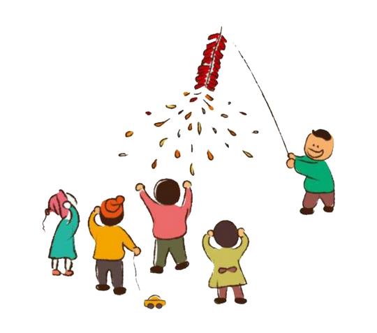 彩绘中式新年鞭炮素材