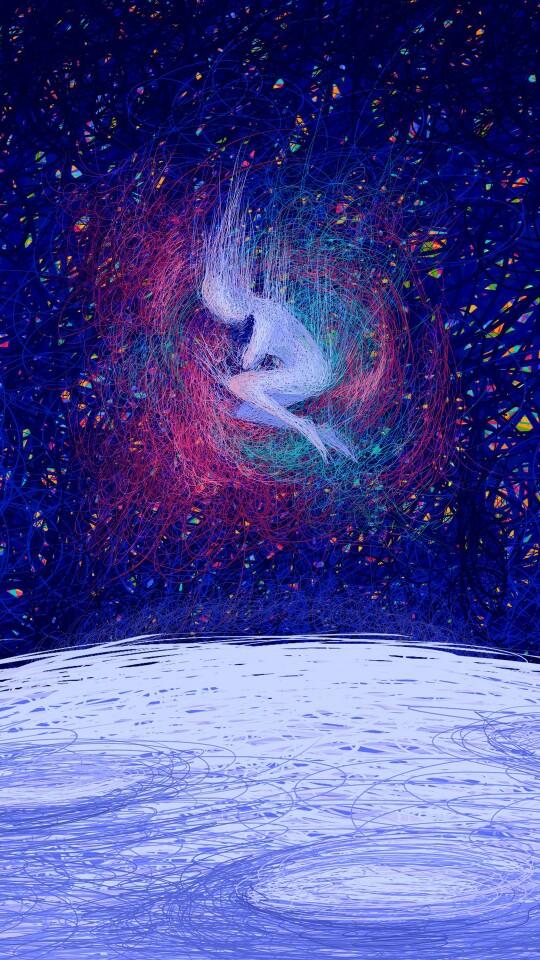 深蓝手机壁纸背景壁纸锁屏高清创意插画#图源网侵删