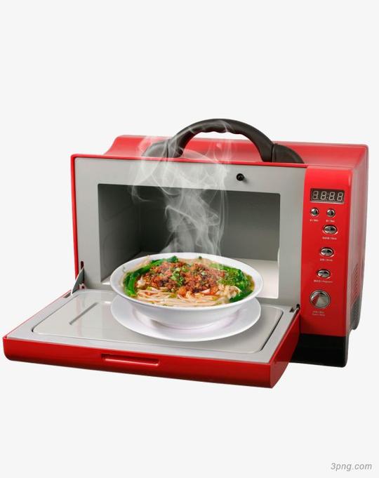 微波炉微波炉带面条冒烟食材家电红色面条微波炉加热粉红色微波炉花纹微波炉