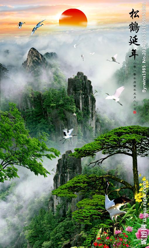 黄山迎客松图片