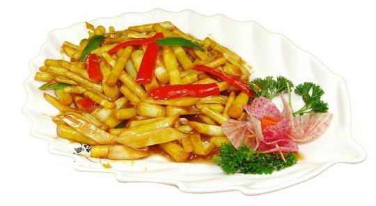 油焖罗汉笋中式菜品美食素材图片白底图