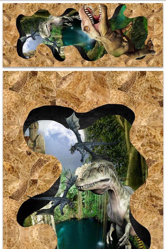 3d霸王龙森林地板