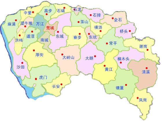 2008年东莞市行政区划表
