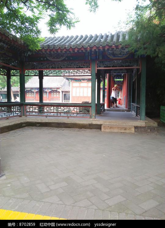 园林中的长廊一角图片,高清大图_园林景观素材
