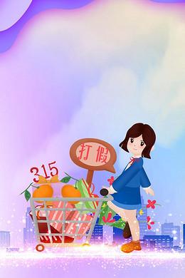 商场促销活动诚信315宣传海报背景素材