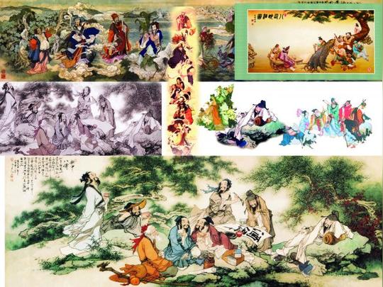 片素材描述:八仙过海图片古代神仙八仙图仙人神话人物psd素