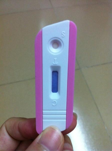 由于好奇心重就买了个测男女的试纸来测,显示蓝色,是男宝宝,不知道准