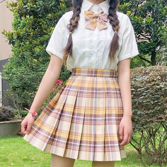 【山吹】jk中牌制服格裙子日系领结带百褶百褶裙日系正版女夏包邮