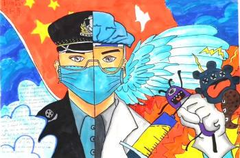 “众志成城抗击疫情”主题英语手抄报