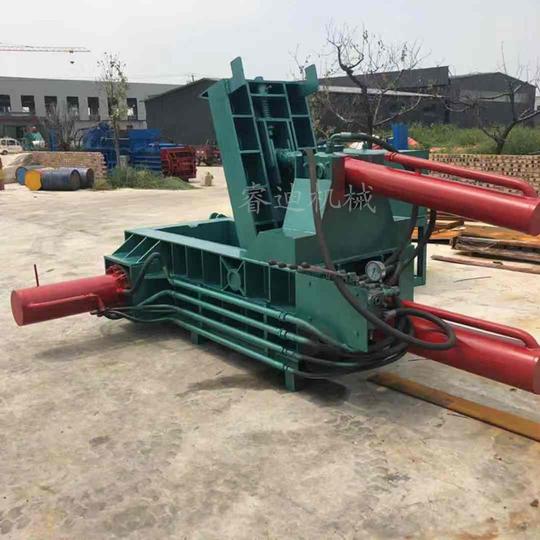 废旧金属压块机100吨金属铁销压块机卧式液压铁皮金属压块机