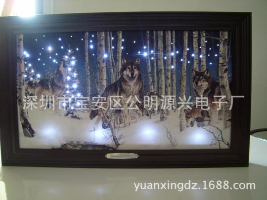 led灯音乐发光挂画现代简约卧室有框光纤闪光挂画
