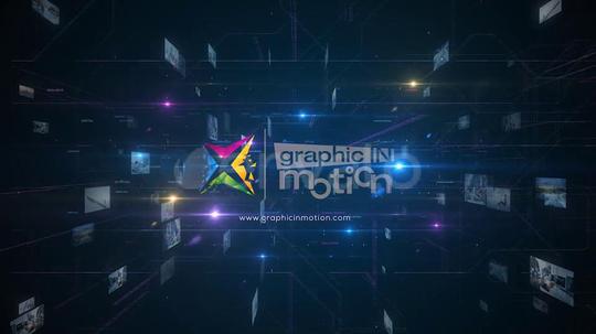 炫酷未来科技感三维空间穿梭效果logo标志开场展示ae素材