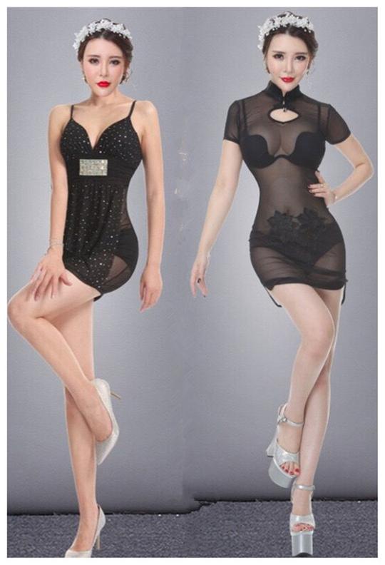 旗袍新款夜店夜场工作制服ktv公主服装桑拿技师工服深v性感连衣裙