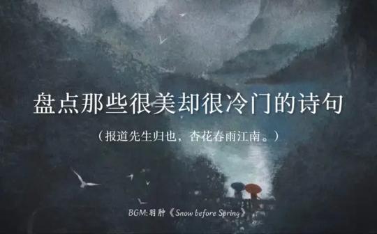 盘点那些很美却很冷门的诗句‖“报道先生归也，杏花春雨江南。”