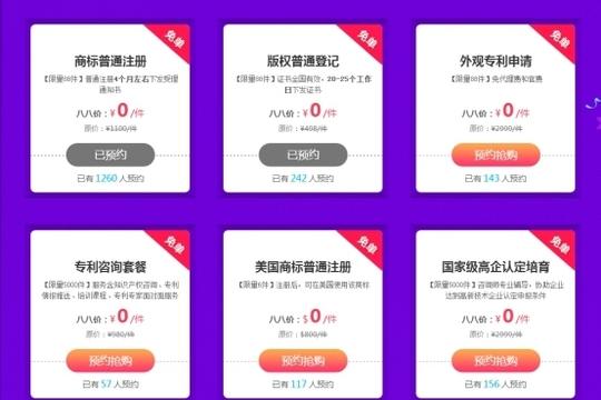 助力全民创业:猪八戒知识产权商标,专利,版权服务免费