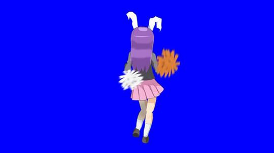 日本动漫美女扭动身体跳舞人物后期抠像视频素材