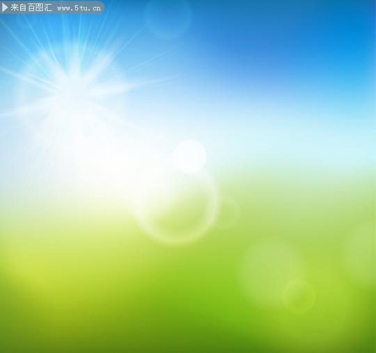 夏天蓝绿背景矢量
