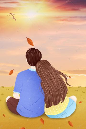 瑟瑟的情侣背景图