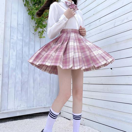 实拍现货中牌制服馆jk制服裙女日系百褶裙学院风格裙