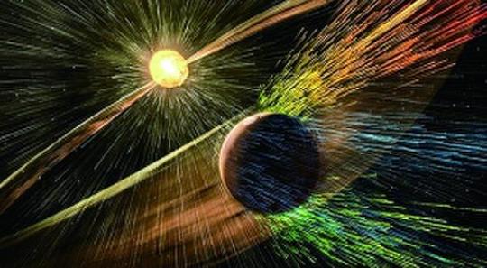 太阳风是来自太阳的高速粒子流,当它抵达失去磁场保护的火星后,会产生