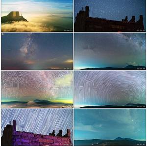 星空夜空天空太空星星星辰银河月牙泉星轨世界自然视频素材