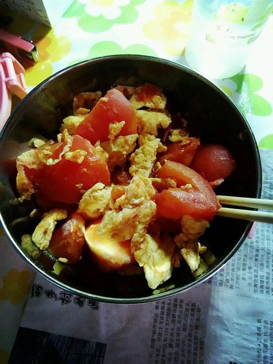 泪往心里流的西红柿炒鸡蛋做法的学习成果照_豆果美食