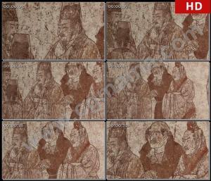 陕西历史博物馆壁画馆客使图张怀太子墓高清实拍视频素材