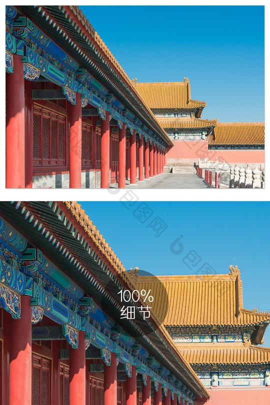 构造严谨的故宫长廊摄影图