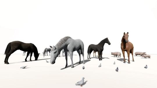 马动物跑马马群3d卡通_1280x720_高清视频素材下载(:)