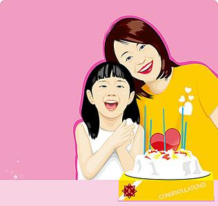 卡通母女过生日背景素材29472806-过生日背景素材过生日高清背景
