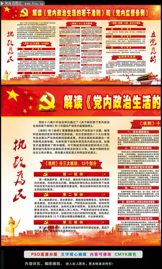 解读六中全会《准则》和《条例》亮点展板