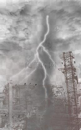 地震天空雷电灾难乌云效果素材