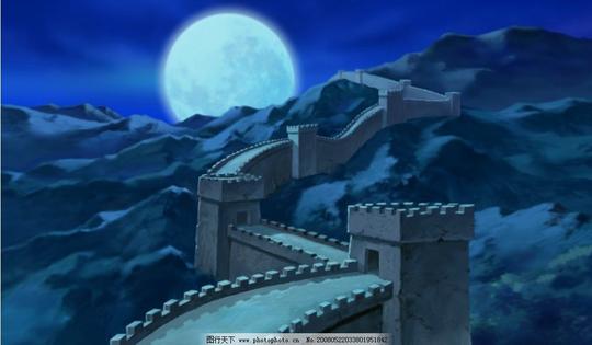 卡通场景---长城夜色图片_其他图片素材_其他_图行