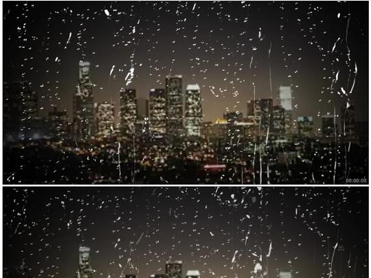 伤感颓废夜空夜晚窗外窗户水珠城市下雨水滴图片设计素材高清模板下