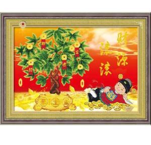 生意兴隆钻石画十字绣开业财源滚滚招财进宝财神爷聚宝盆摇钱树。