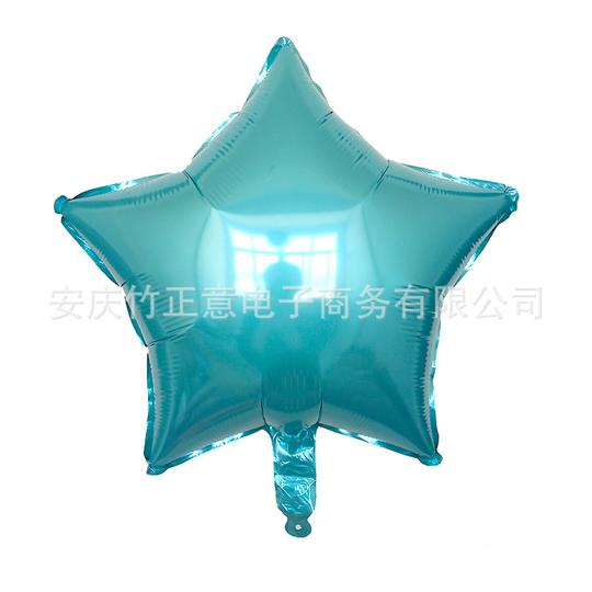 批发18寸爱心气球纯色心型五角星铝膜气球生日派对桃心气球