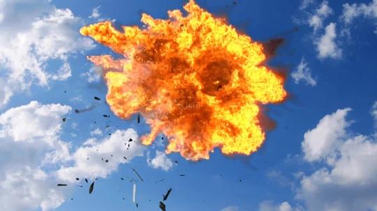 飞机空中爆炸绿屏抠图视频素材_1280x720_高清视频(:)