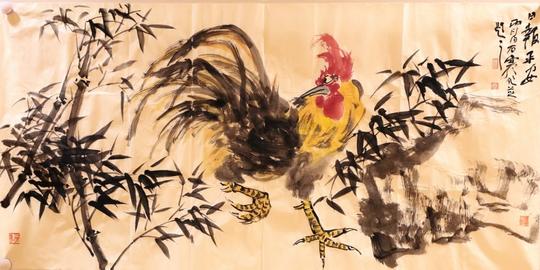 画家石寒花鸟四尺整张作品欣赏