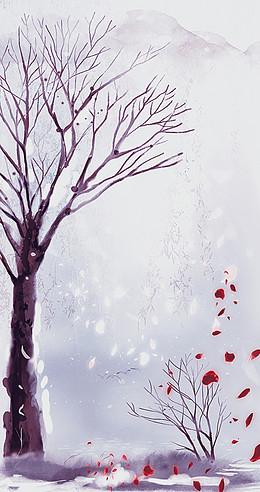 古风下雪背景图片_古风下雪高清背景素材