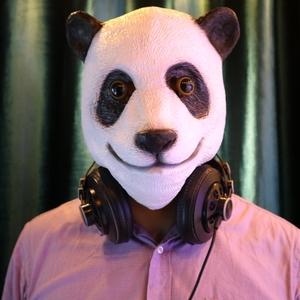 隔壁泰山抖音同款熊猫头套动物面具可爱万圣节派对化妆舞会儿童